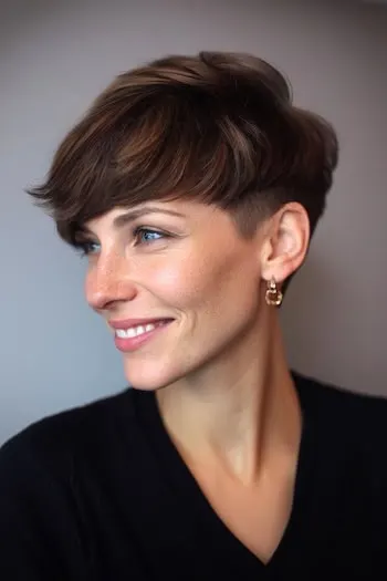 31 Gorgeous Haircuts in Your 30s That Feel Fresh and Modern 32 Undercut pixie hairstyle from 31 Gorgeous Haircuts That Look Even Better In Your 30s