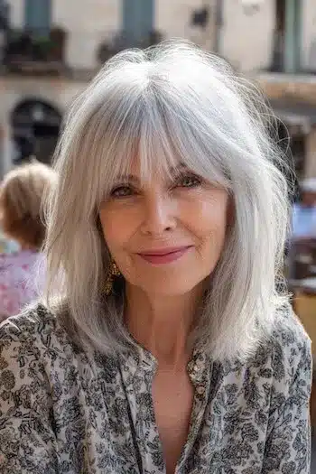 31 Hairstyles With Bangs That Prove A Little Fringe Goes A Long Way 31 Long bob featuring wispy bangs, part of the 31 Hairstyles With Bangs That Prove A Little Fringe Goes A Long Way - Parisfy