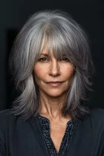 Shoulder-length shag with crown volume