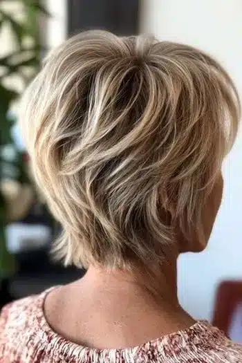 Shaggy pixie with volume and choppy layers