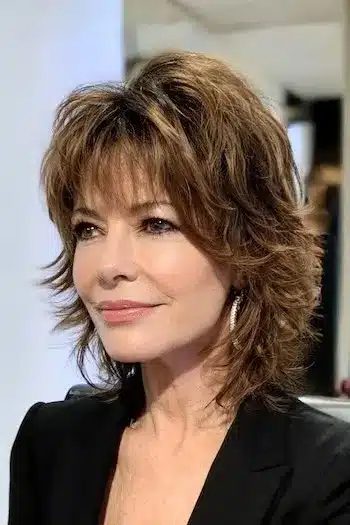 Tousled shag with piecey layers