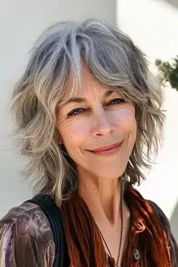 Voluminous tousled shag with root lift
