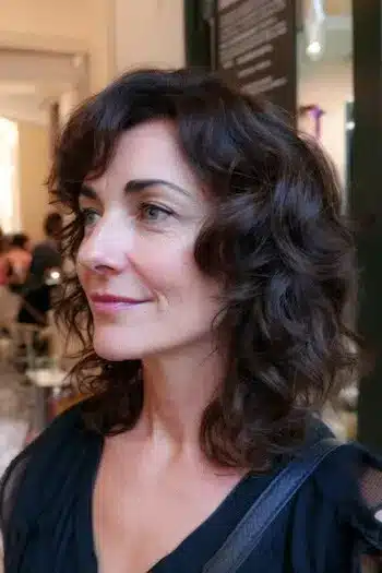 Medium shaggy curls with weight removal