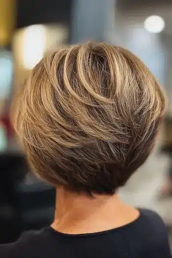 Layered wedge cut for retro-inspired volume