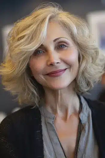 Wavy layered bob for effortless texture