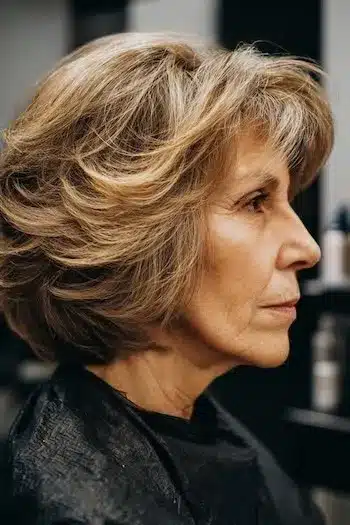 Tousled layered bob for a relaxed look