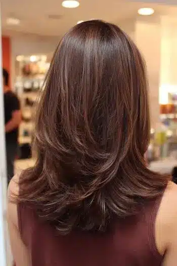 Layered cut with flipped ends for added bounce