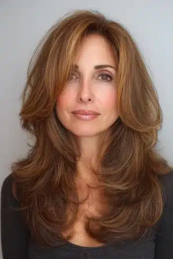 Voluminous long layers for mature women