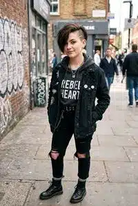 Asymmetrical pixie cut for school