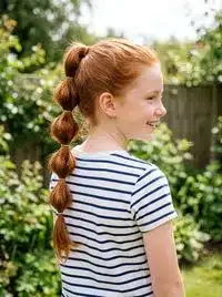 Bubble braid ponytail variation for school