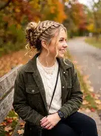 Braided claw clip updo for school