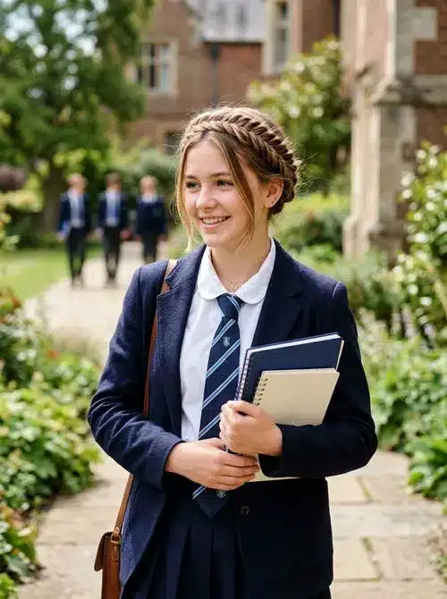 Braided crown hairstyle for school