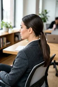 Low sleek ponytail for school mornings