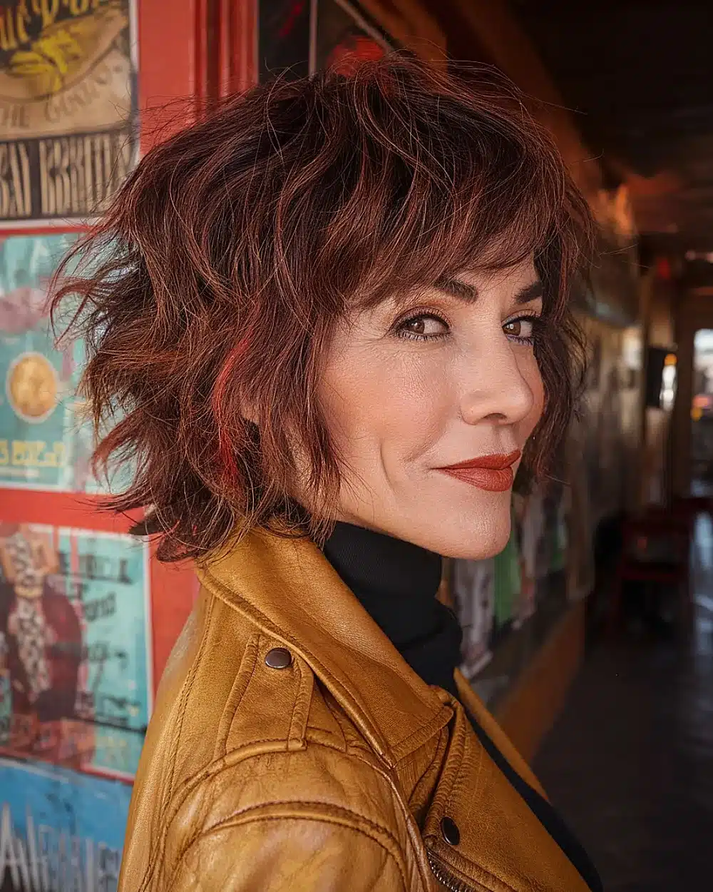 Textured shaggy mullet haircut with layers and fringe for edgy women over 50, part of 20+ youthful shaggy hairstyles women over 50 are wearing in 2026