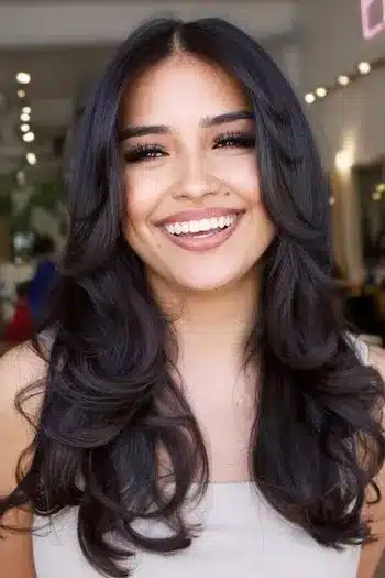 31 Butterfly Haircut Ideas For The Perfect Layered Hairstyle 24 Sleek and glossy butterfly cut with smooth texture and polished layers