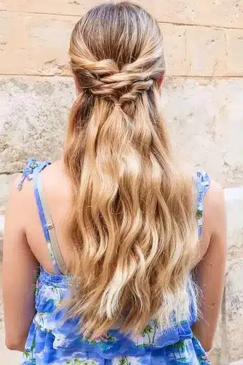 32 Fresh Summer Haircuts You’ll Want To Try This Season 15 Half-up twisted style with long, flowing wavy hair