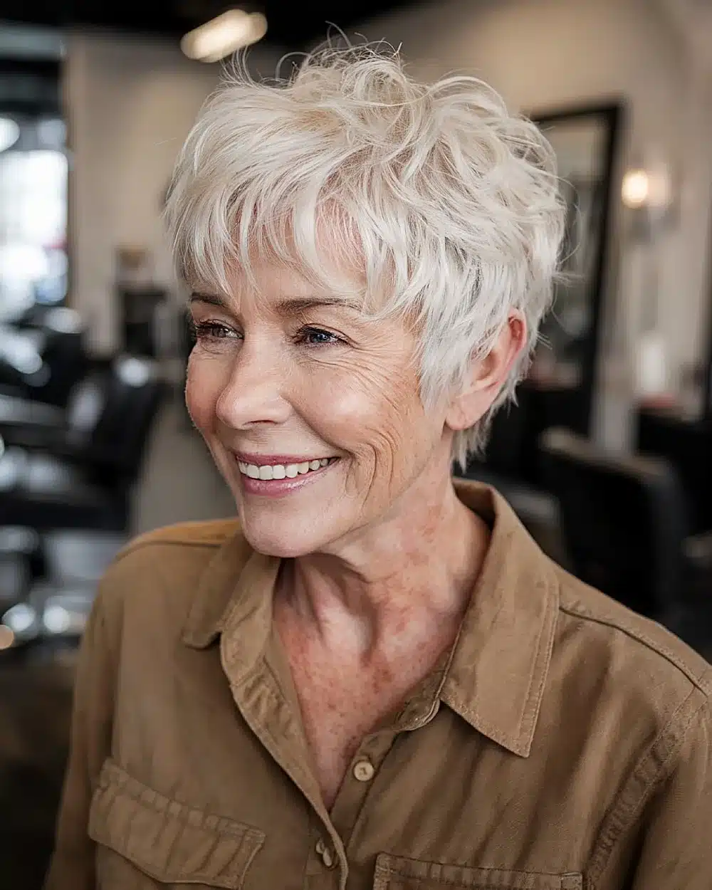 Soft pixie shag with layering for thin gray hair, part of 50 pretty shag haircuts for thin hair women over 70 swear make them look younger