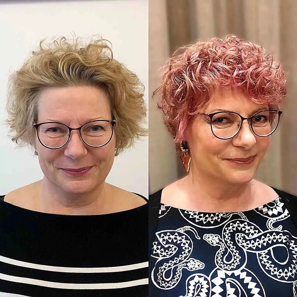 51 Cutest Wash and Wear Haircuts for Women Over 50 16 Short Peach Pixie with Voluminous Layers for Women Aged 50 and Up