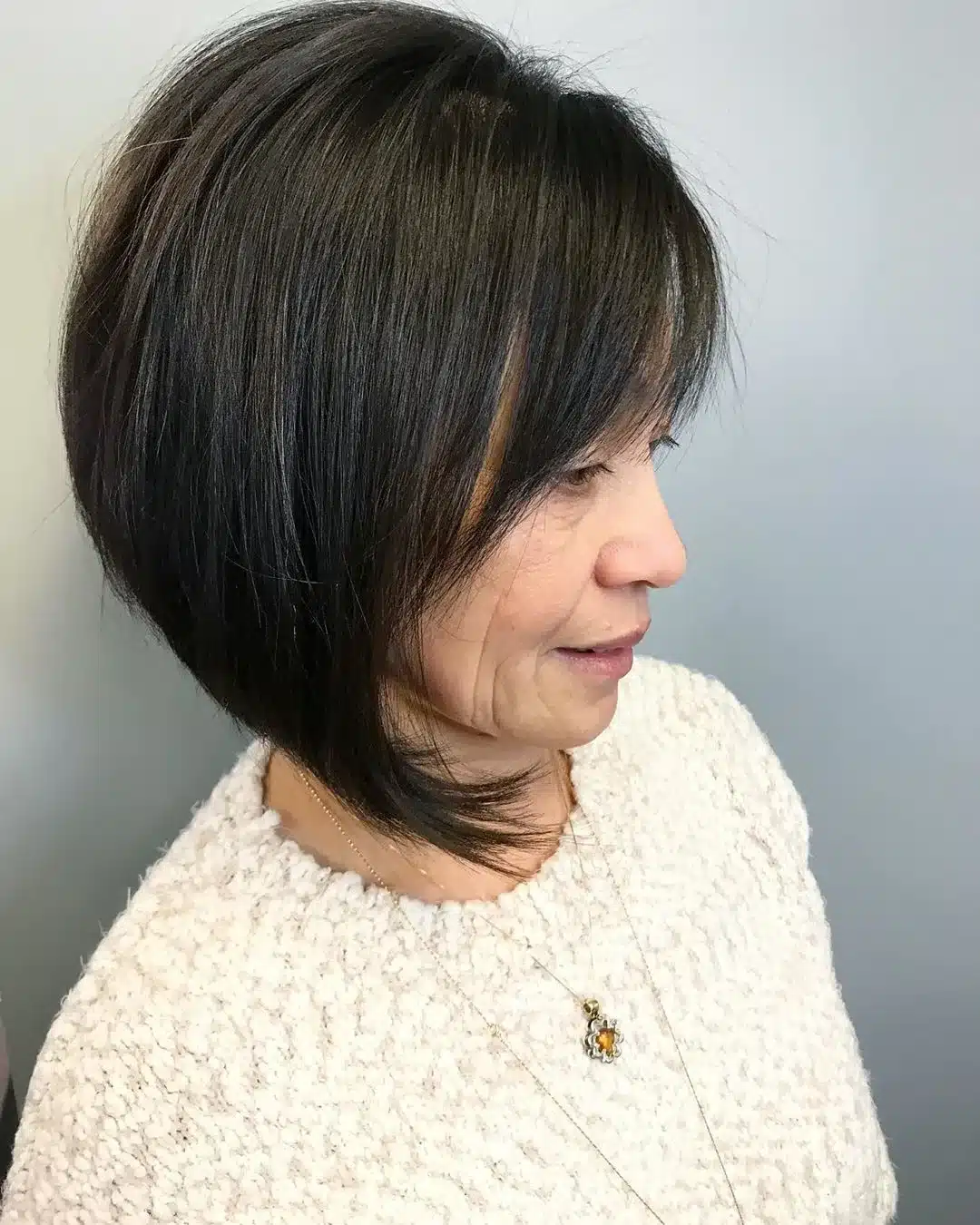 51 Cutest Wash and Wear Haircuts for Women Over 50 39 a line bob for women at 50 plus
