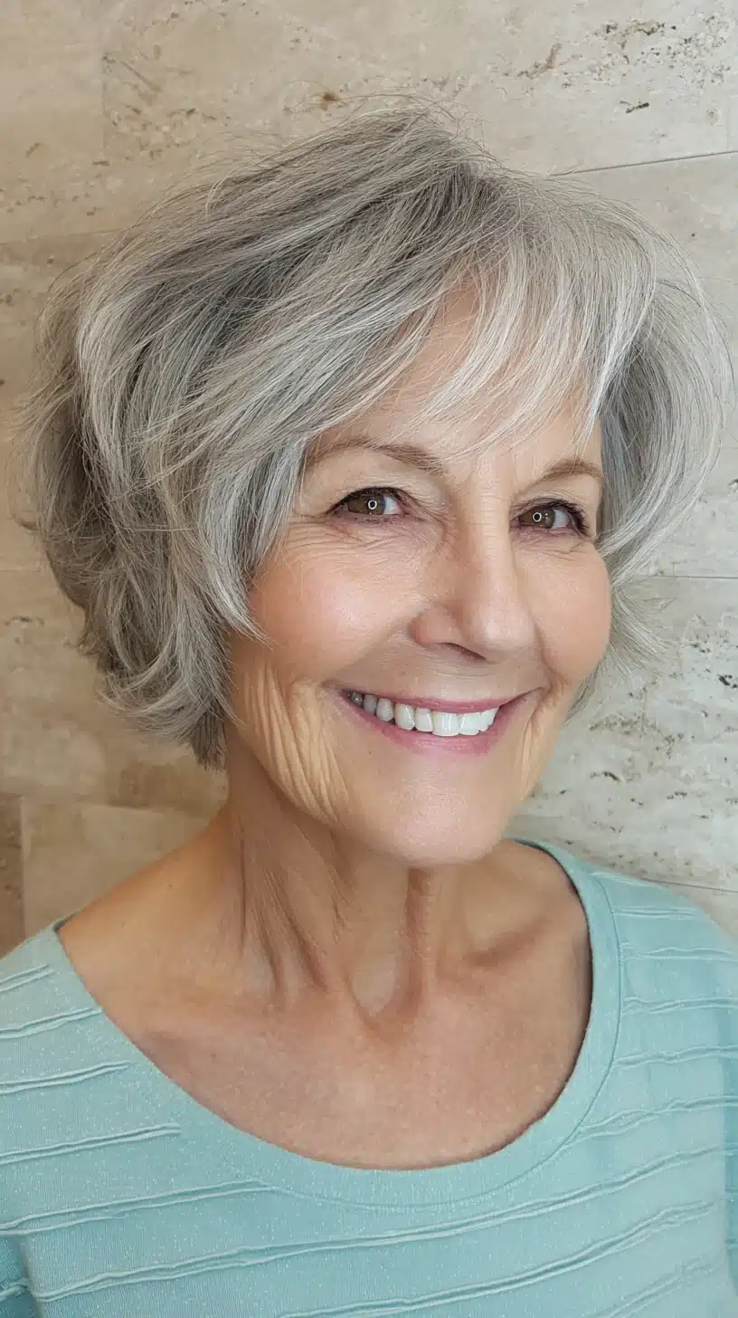 Softly layered shag with wispy bangs