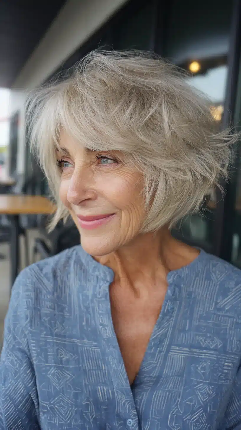 Stylish soft layered shag for mature women