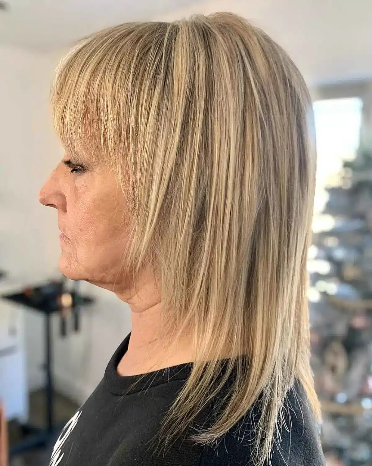 51 Modern Medium Shaggy Hairstyles Women Over 60 Can Pull Off 44 Mid-length straight shag with choppy bangs for women over 60 from 51 Modern Medium Shaggy Hairstyles Women Over 60 Can Pull Off