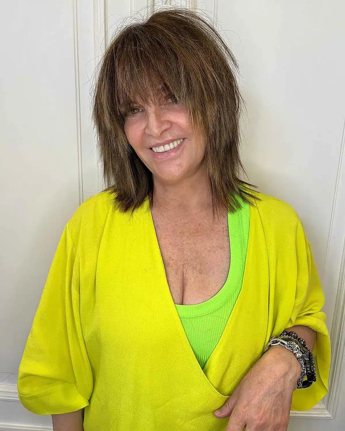 51 Modern Medium Shaggy Hairstyles Women Over 60 Can Pull Off 45 Medium shag with choppy layers and bangs for women 60 and up, part of 51 Modern Medium Shaggy Hairstyles Women Over 60 Can Pull Off