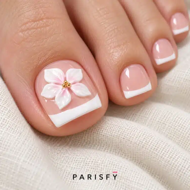 15 Ultra Pretty Flower Toe Nails You’ll Love Instantly