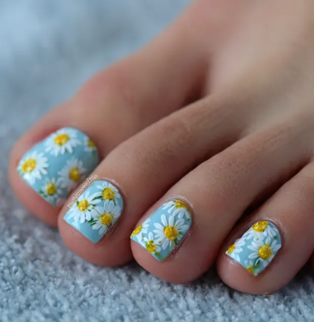 15 Ultra Pretty Flower Toe Nails You’ll Love Instantly 2 flower toe nails