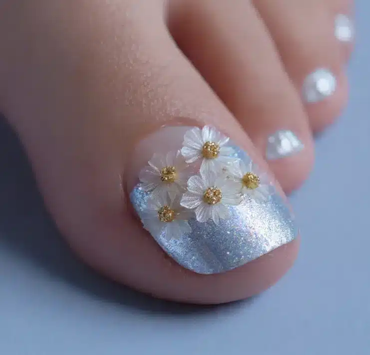 15 Ultra Pretty Flower Toe Nails You’ll Love Instantly 15 flower toe nails