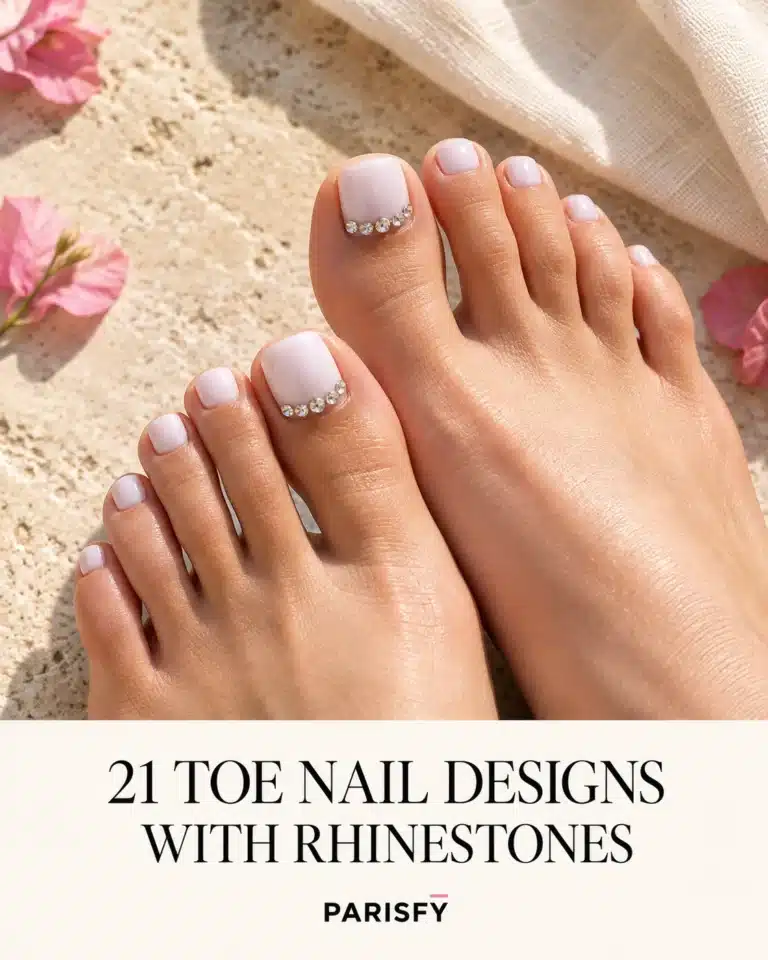 21 toe nail designs with rhinestones you’ll love