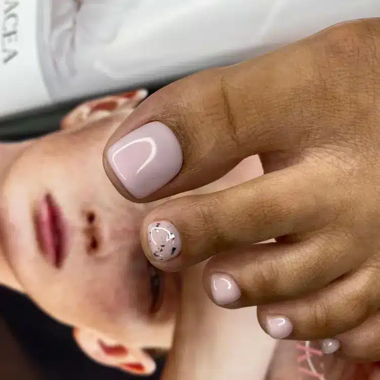 39 Cute Pedicure Ideas for Every Season 20 Subtle sparkle accent toe pedicure